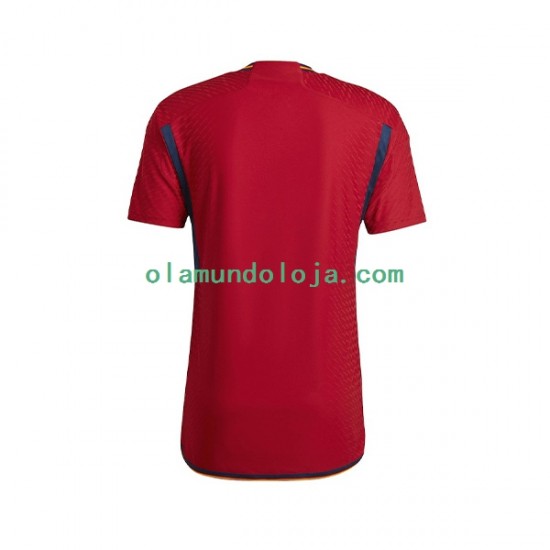 Camisola Espanha Homem Equipamento Primeiro Copa do Mundo 2022 Manga Curta